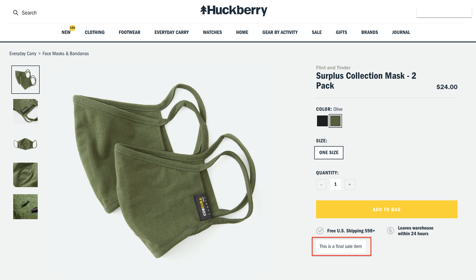 Can I return a final sale item? – Huckberry Support